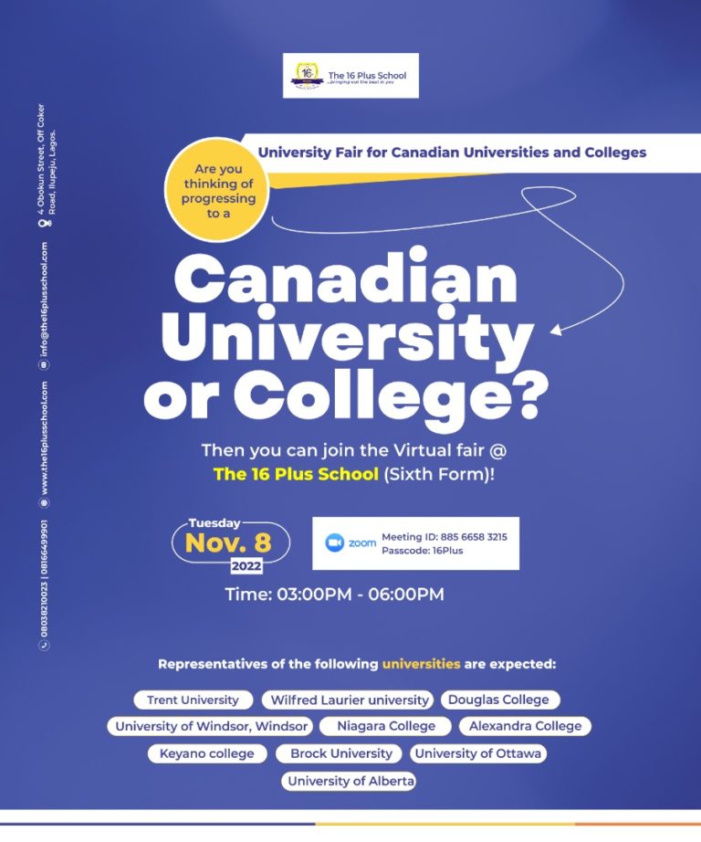 University Fair For Canadian Universities and Colleges The16PlusSchool